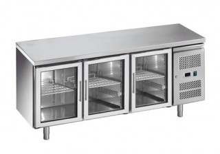 [__import__.SNZCHILLGLASS417 SNZCHILLGLASS417] Mesa de trabajo refrigerada de 3 puertas de vidrio